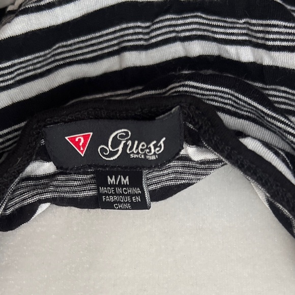 Guess Black/ White striped tank top with cute back drape Size Medium - Picture 6 of 6